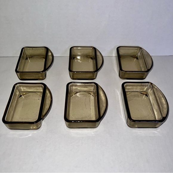 💠 6 MCM Danish Cabaret Glass Trays Bowls set vintage Denmark tinted EUC dishes - Picture 7 of 16